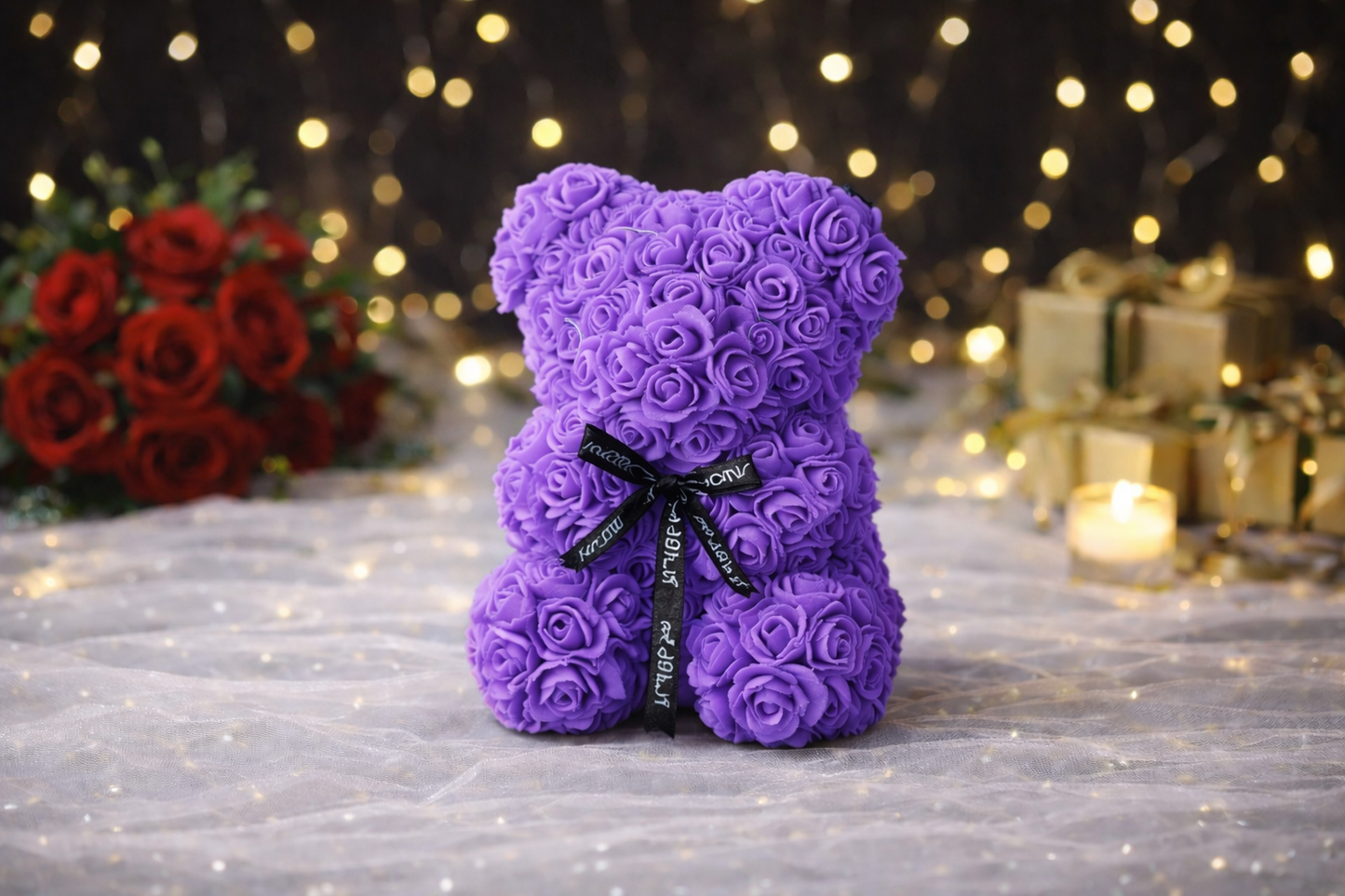 Ourson en Roses Éternelles 25cm