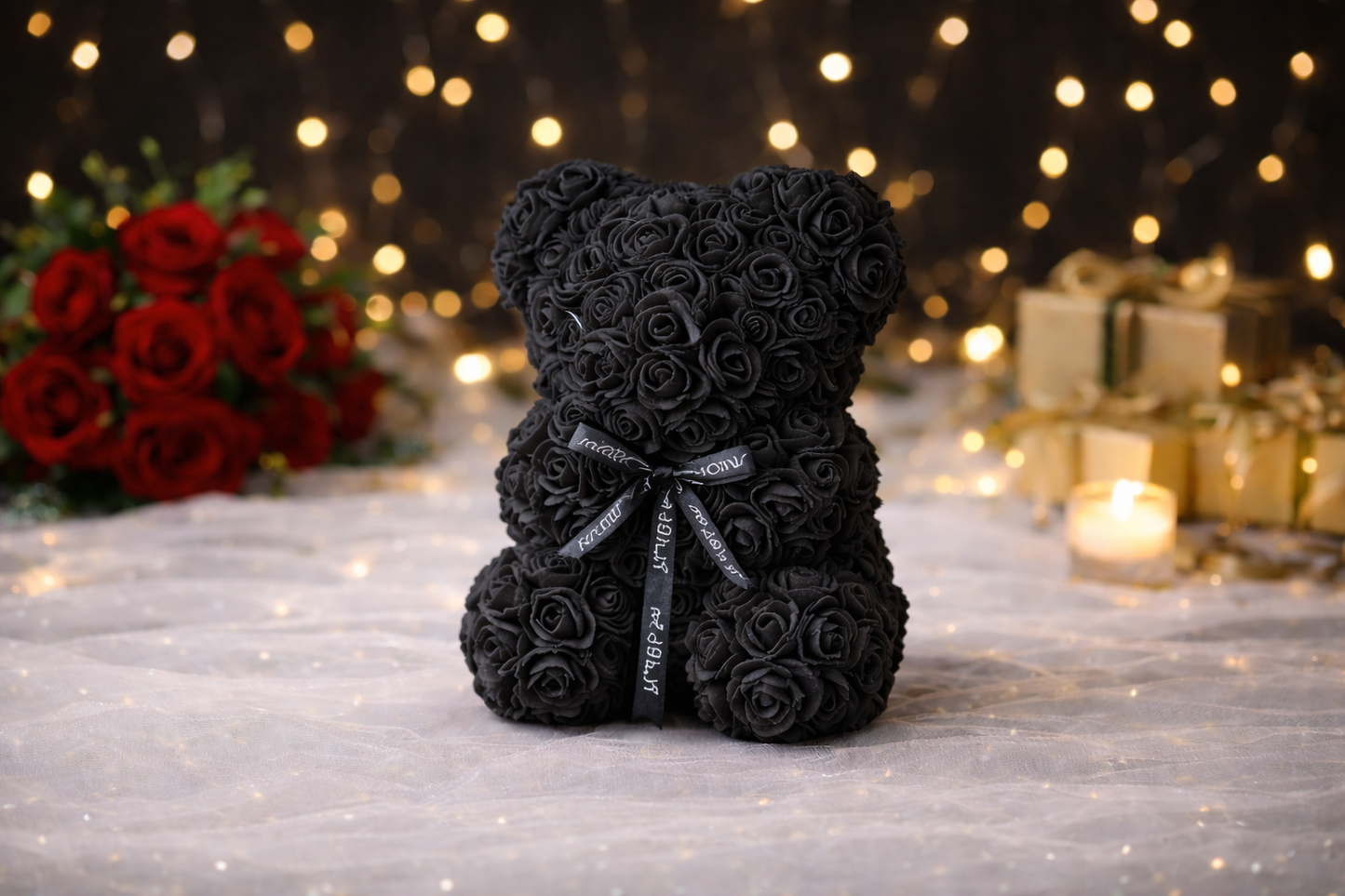 Ourson en Roses Éternelles 25cm