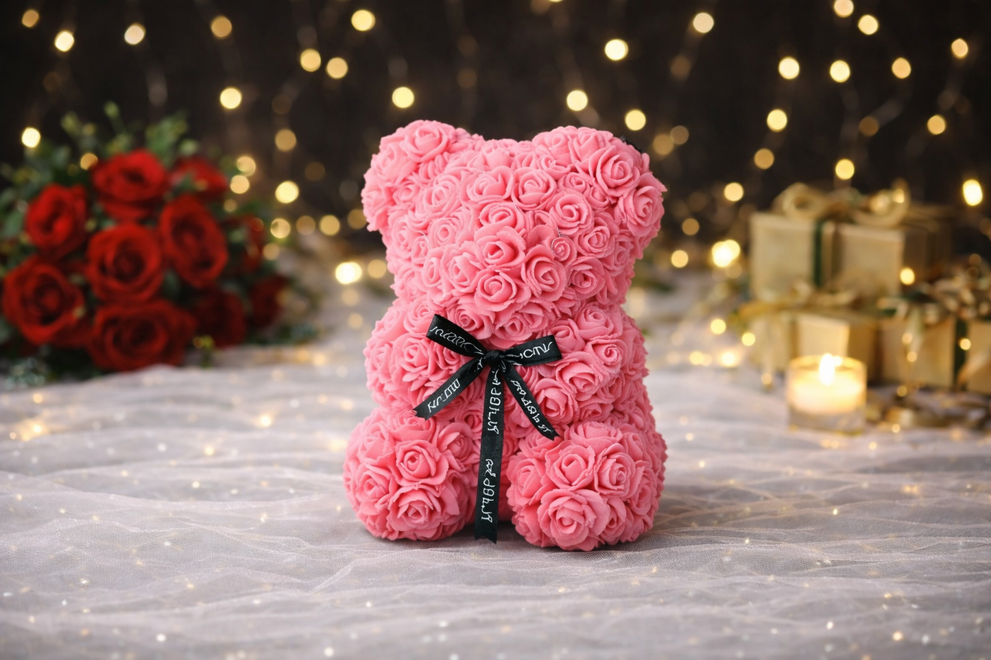 Ourson en Roses Éternelles 25cm